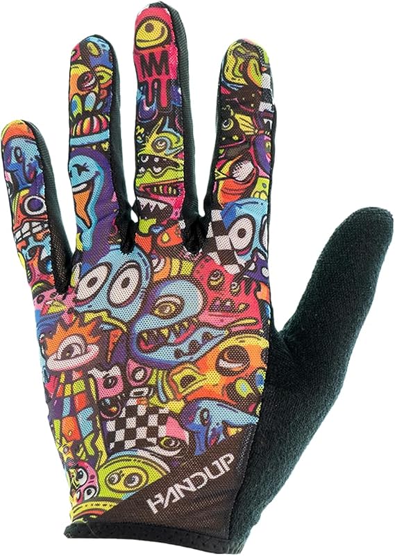 Handup Summer Lite Full Finger Lightweight Hot Days Breathable Gloves - Bicycle Enduro Downhill XC Cycling Motocross Unisex Summer Gloves (Monster Mayhem, Large)