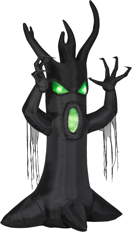 Gemmy Giant Airblown Inflatable Scary Tree, 12 ft Tall, Black