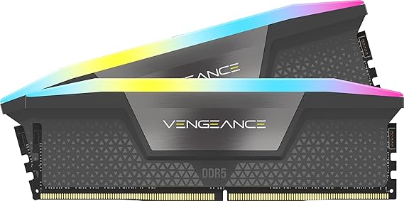 CORSAIR VENGEANCE RGB DDR5 RAM 32GB (2x16GB) Up to 6000MHz CL30-36-36-76 1.40V AMD EXPO Intel XMP 3.0 Desktop Memory - Grey (CMH32GX5M2B6000Z30K)