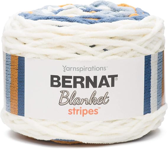 Bernat Blanket Stripes Yarn, 10.5 oz, Gauge 6 Super Bulky Chunky, Big Sky Country