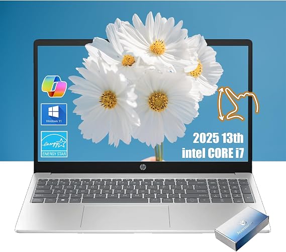 HP Pavilion 15.6" FHD Touchscreen Laptop | 2025 13th Intel i7 Laptop | 16GB RAM | 512GB SSD | Iris Xe Graphics | Business Laptop Win11 | Computadora Portatil | Wi-Fi 6 | w/Mouse