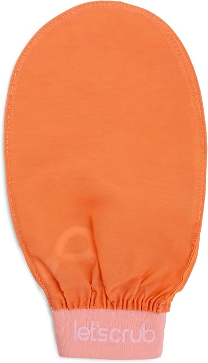 Let'scrub Puppy Rubber Bath Shower Pouch Exfoliating Gloves 100% Flush Silk For Sensitive Skin