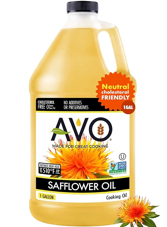 AVO High Oleic Safflower Oil, NON-GMO, 1 Gallon, Smoke Point 510F