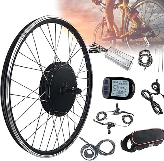 48V 500W/1000W/1500W Electric Bicycle Conversion Kit Conversion Kit with Front Wheel Electric Bicycle Motor with PAS System eBike Conversion Kit with KT-LCD5 Display 48V1500W-26