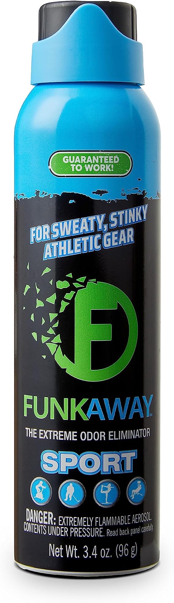 FunkAway Sport Odor Eliminator Spray (3.4 oz) Deodorizer Spray for Shoe Smells, Sports Gear, and Hard-to-Clean Items, Odor Neutralizer that Attacks Funk at the Source