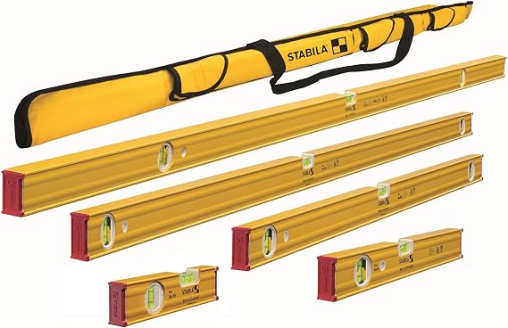 STABILA PRO SET 80 AS Level Set, 3-Piece, 48, 24, 12 Inch, Cat. No. 29872 | Professional nivel set for construccion includes multiple sizes for precise leveling work on any job site