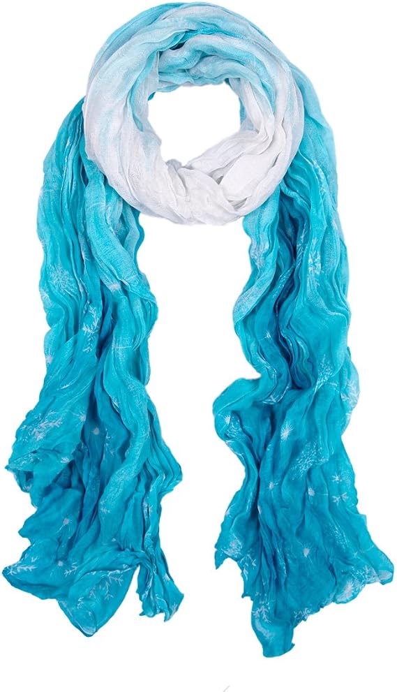 TrendsBlue Chic Ombre Watercolor Snowflake Scarf