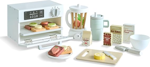 Teamson Kids Little Chef Santa Barbara Wooden Dessert Set, White