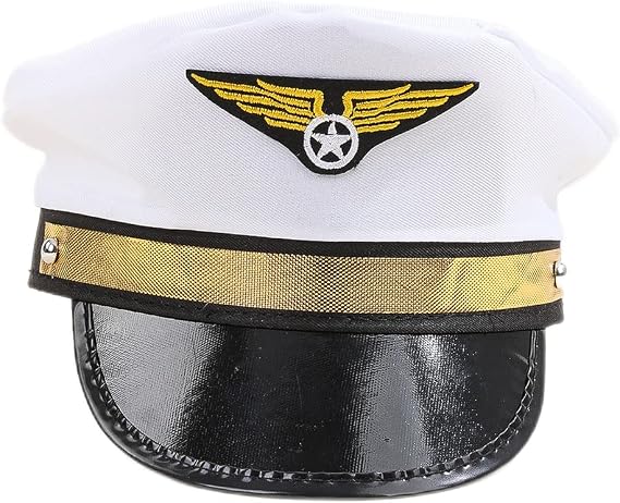 Adult Navy Pilot Airline Captain Hat Airplane Aviator Halloween Costume Cap For Halloween Costume Accessory
