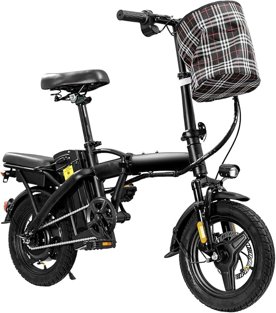 Electric Bike for Adults Teens, Commuter City Folding ebike with 560W Motor and 48V Battery, 24MPH 3-Level Pedals Assist, Dual Disc Brakes,14" Compact Foldable Electric Bicycle with UL2849 Certified