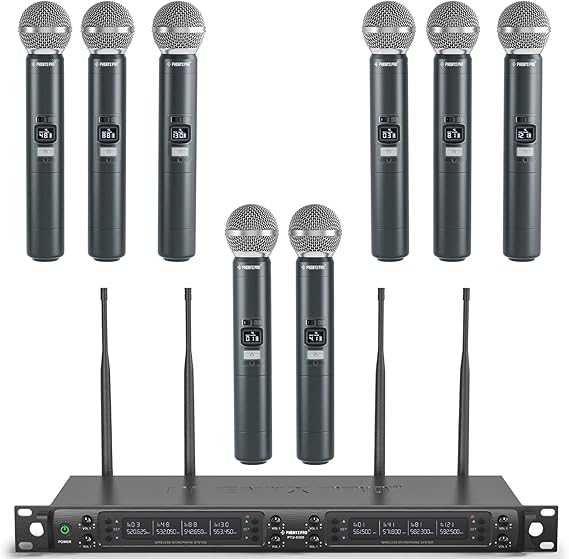 Phenyx Pro 8-Channel UHF Auto Scan Wireless Microphone System,PTU-6000-8H