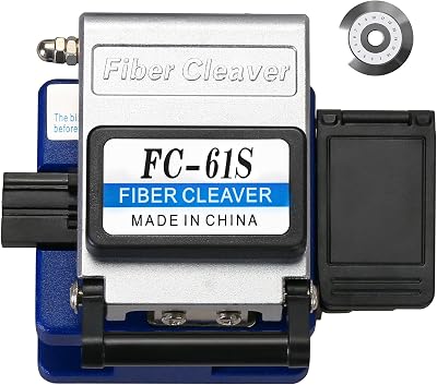 FC-61S Optical Fiber Cleaver Fiber optic cable cutting knife With Fiber Scrap Collector and 1pcs spare blade 16 Cleaving Spots & 48000 Cleaves Cold connection cutting tool FC-61Sspare blade