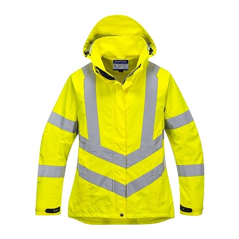 Portwest LW70 Hi-Vis Women's Breathable Rain Jacket Long Sleeve Waterproof