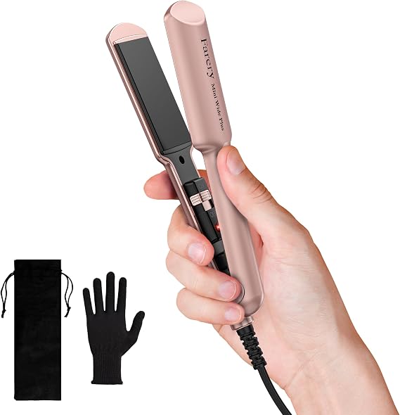 Farery Mini Flat Iron, 1.5 Inch Travel Hair Straightener for Short Hair