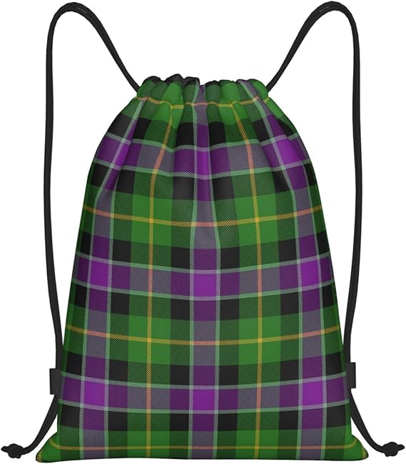 Drawstring Backpack String Bag Selkirk Tartan Sackpack for Sports Gym Small