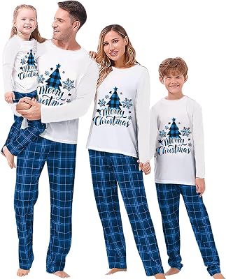 Christmas Newborn Baby Family Pajamas Matching Sets Long Sleeve Top Plaid Pant Holiday Sleepwear Sets
