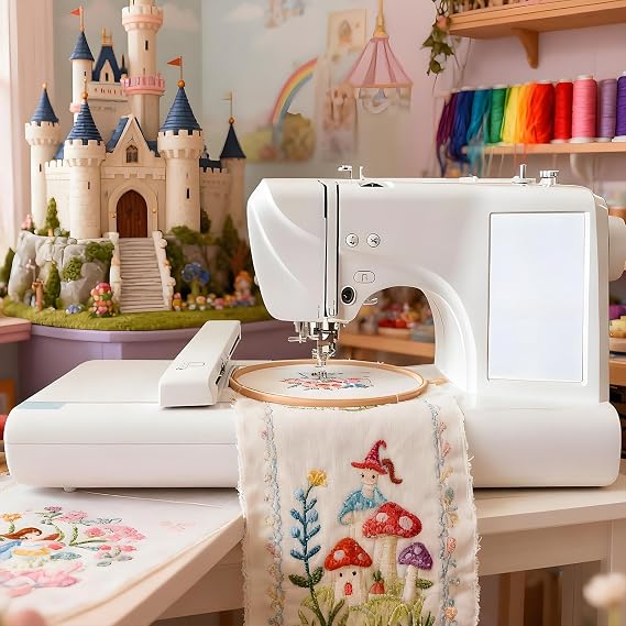 Fully Automatic Embroidery Machine,Sewing and Embroidery Machine,Sewing Machine,Sewing and Embroidery Machine with 7" Lcd Touch Screen,Support USB Import,158 Built-In Designs