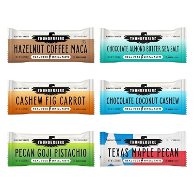 Thunderbird Real Food Bars - Gluten Free, Paleo, Vegan Snack Food Bar Variety Pack - 102 Ounce
