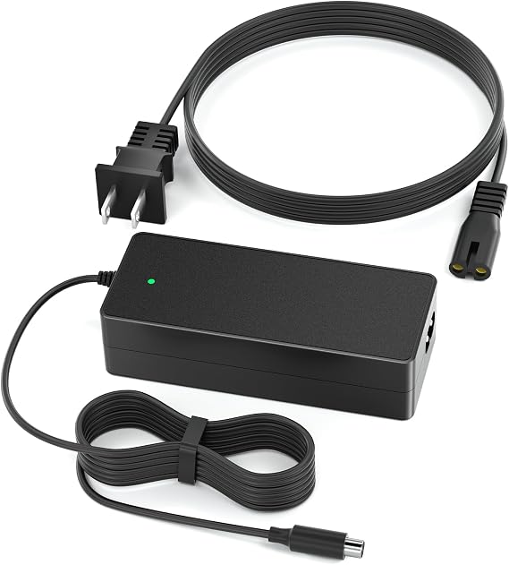 VHBW 42V RCA Scooter Charger for G30 G30P G30LP MAX G2 E3 Pro E3 DLX2 Pro, Compatible with Segway Ninebot Electric Scooter, 1.7A Charging Adapter, 8mm Round Plug with LED Indicator