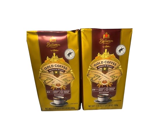 Bellarom by LIDL Gold Coffee, Medium Roast, Ground, 17.6 oz (1 lb 1.6 oz), Imported from Germany, Arabica