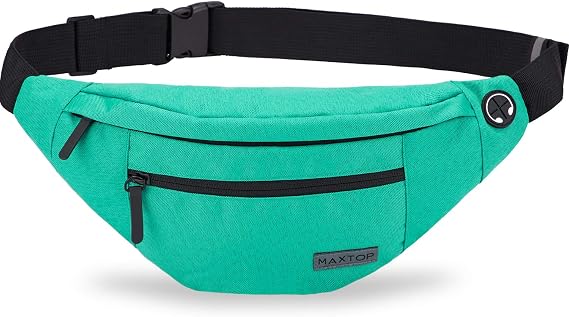 MAXTOP Large Green Crossbody Fanny Pack Belt Bag for Women Men Passport Bag