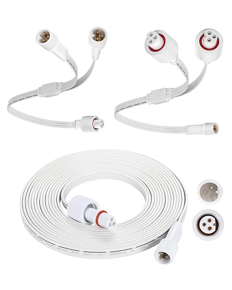 13FT Extension Cable Kit Compatible with Govee Permanent Outdoor Lights, Compatible with Govee H705A H705B H705C H706A H706B H706C, 3 Pin Power Cord (Not for Outdoor Smart String Lights 2)