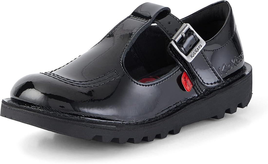 Kickers Infant Girl's Kick T Bar Black School Shoes