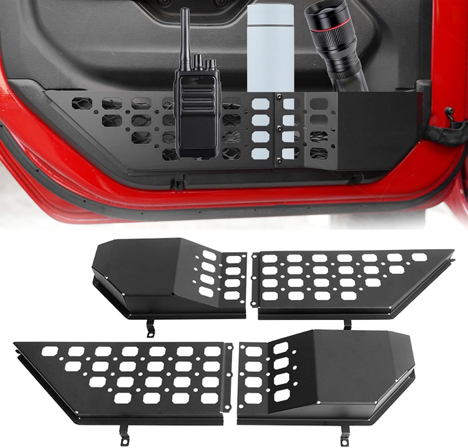Front Door Storage Box for Jeep Wrangler, Metal Front Door Storage Box Door Side Organizer for Jeep Wrangler JL JLU 4XE 2018-2024 and Gladiator JT 2020-2024
