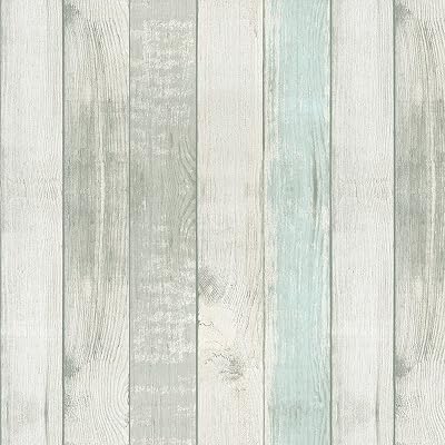 Self Adhesive Rustic Blue Wood Shiplap Contact Paper Shelf Liner for Kitchen Cabinets Dresser Drawer Table Cupboard Walls Furniture Decal 17.7X117 Inches
