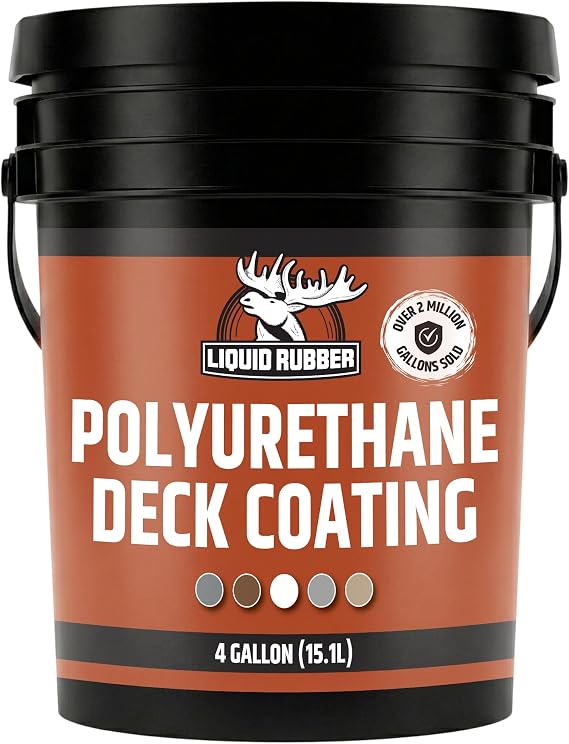 Liquid Rubber Polyurethane Deck Coating - Textured, Misty Grey, 4 Gallon