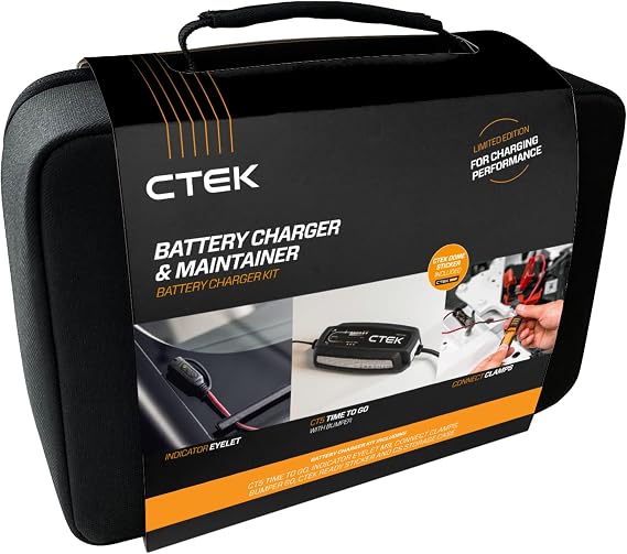 CTEK (40-255) CT5 Time to Go-12 Volt Battery Charger and Maintainer with Accessories (Charging Kit)