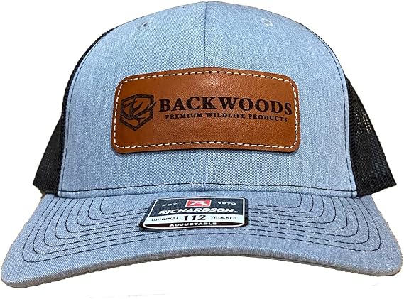 Backwoods Heather Gray/Black Richardson 112 w/Leather Patch - Hat