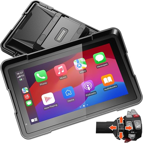 7 Inch Motorcycle CarPlay GPS Fit for BMW, 1000 Nits Bright Waterproof HD Touch Screen Auto, Native Wonder, Plug & Play Lossless Installation, iOS/Android Native Protocol Support