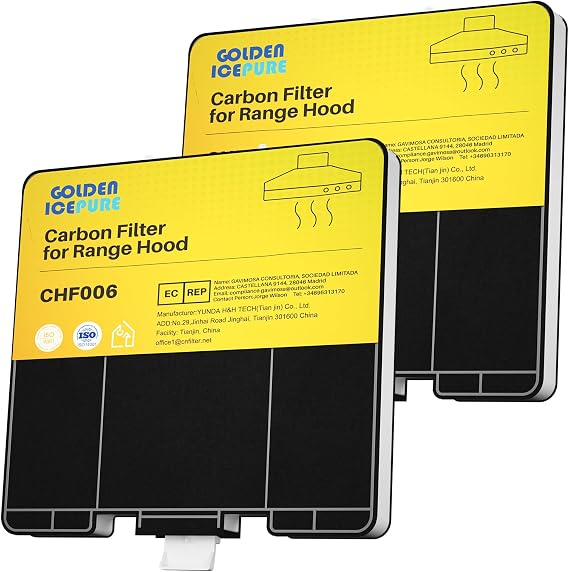 GOLDEN ICEPURE Activated Carbon Filter Cooker Hoods Compatible with Siemens LZ53251, Bosch DHZ5325, Neff Z5101X1, VVZ52V40, 2 Pieces