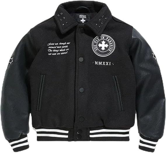 Jordan Craig Men Cross Varsity Jacket (Black)