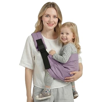 MISSWISDOM Baby Sling Carrier, Toddler Carrier Sling with Double Safety Buckle and Adjustable Shoulder Strap(8-40lbs), Baby Carriers One Size Fits All, Purple