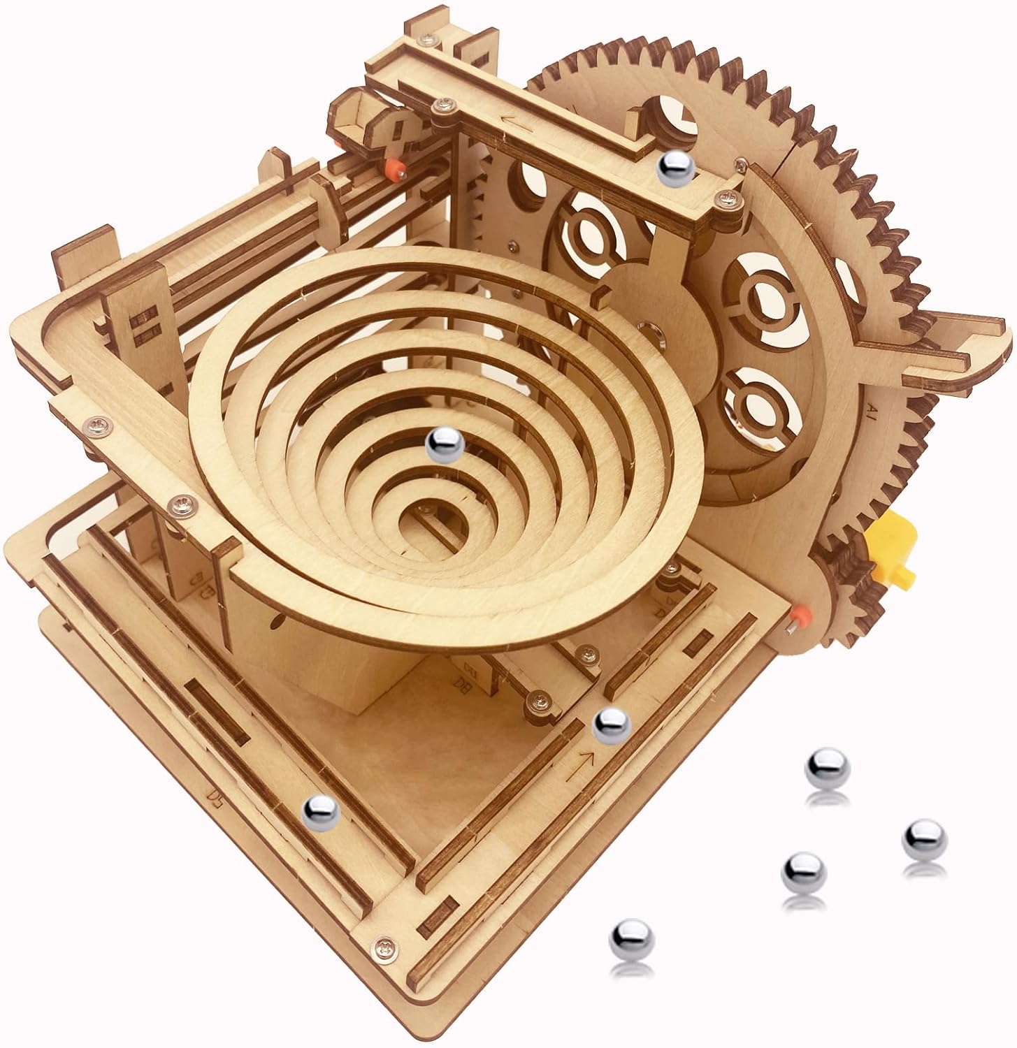 3D Puzzle Wooden Marble Run for Adults DIY Model Kit Assembly Wood Crafts Mechanical Puzzle for Age 14 Years Old