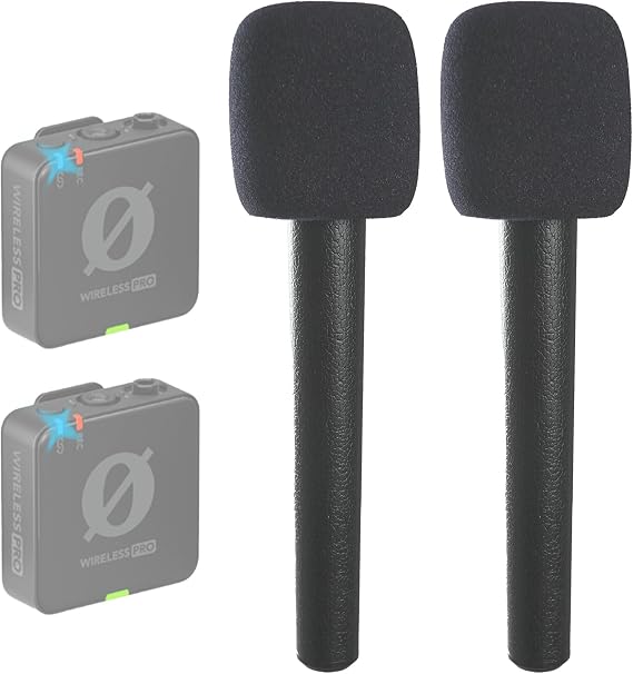 2pc - Macrokraft Classic Handheld Interview Adapter for Rode Wireless Pro, GO, GO II, and ME Microphone Systems | Handheld Mic Mount | Videography Audio