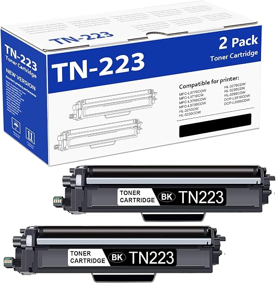 NUCALA Compatible Toner Cartridge Replacement for Brother TN223BK (Black, 2-Pack)