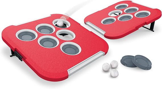 EastPoint Bean Bag Pong Game - 2 All-Weather Cornhole Boards, 4 Bean Bags, Multicolor - Portable Compact Yard Games