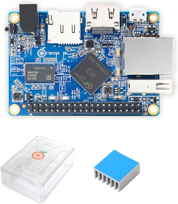 Orange Pi One H3 ARM Cortex-A7 4-Core 1GB DDR3 Memory Open Source Programming Learning Board MCU Development Board (One+Case+Heatsink)