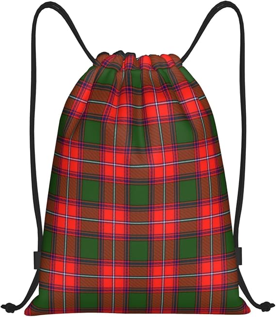 Drawstring Backpack String Bag Selkirk Tartan Sackpack for Sports Gym Small