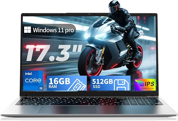NIAKUN 17.3" Gaming Laptop Computer, 16GB RAM 512GB SSD, Core i5-7Y57