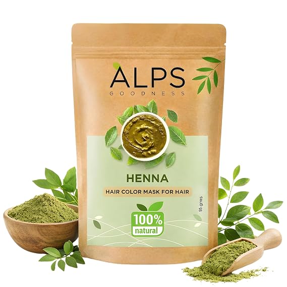 Alps Goodness Henna Hair Color Powder | 100% Natural Powder for Conditioning & Shine | Helps Enhance Natural Hair Tone | Smoothens & Softens Hair | For All Hair Types | 8.82 Oz (250g)