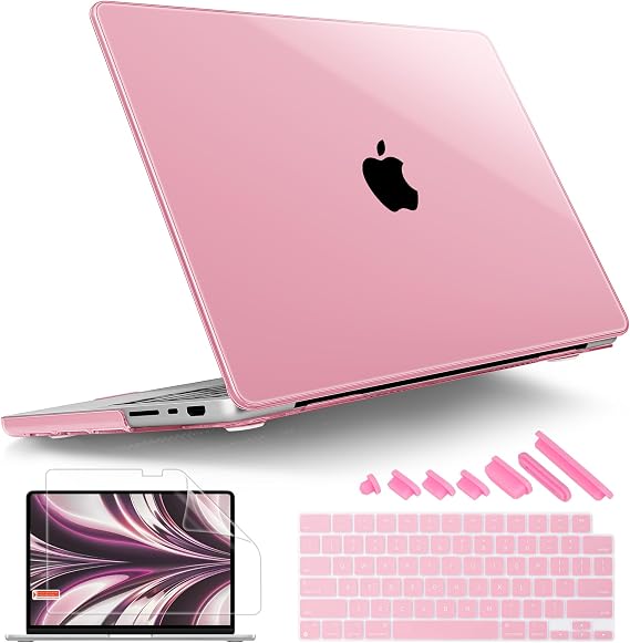 Tuiklol for MacBook Pro 14 Inch Case 2025-2021 Release M5 A3434 M4 A3112 A3401 A3185, A2992 A2918 M3 A2779 M2 A2442 M1 Pro/Max Chip,Hard Shell Case with Touch ID, Pink