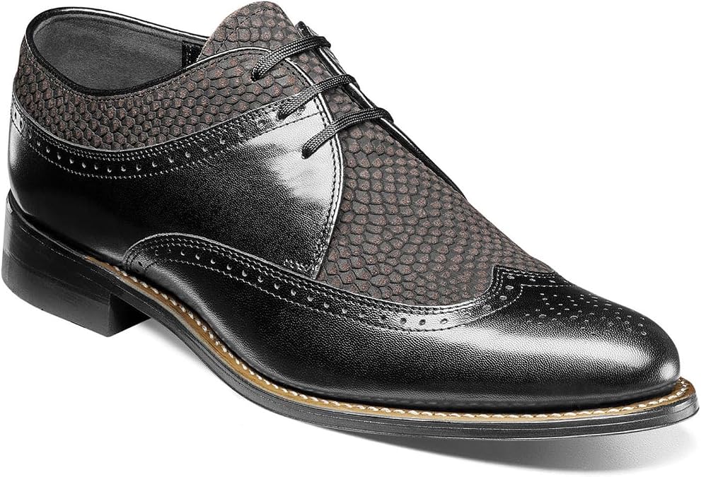 Stacy Adams Dayton 00626 Men's Oxford, 9.5 D(M) US, Black-Grey