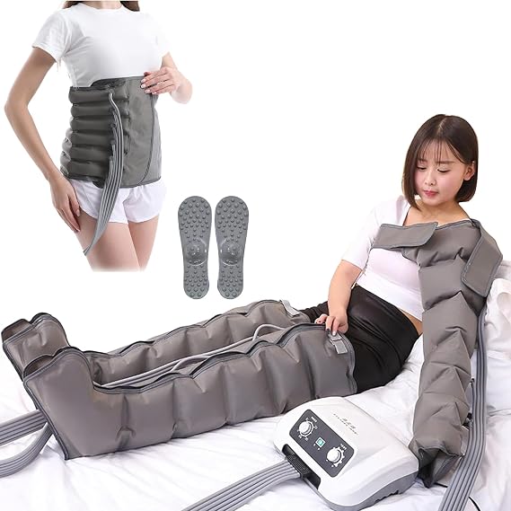 Pressotherapy Air Compression Boots | 6 Cavity Recovery Boots System Machine, Lymphatic Drainage Massager Legs, Sequential Compression for Circulation Improvement and Fast Recovery (Host Machine