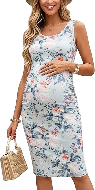 BBHoping Women's Summer Sleeveless Maternity Dress for Baby Shower