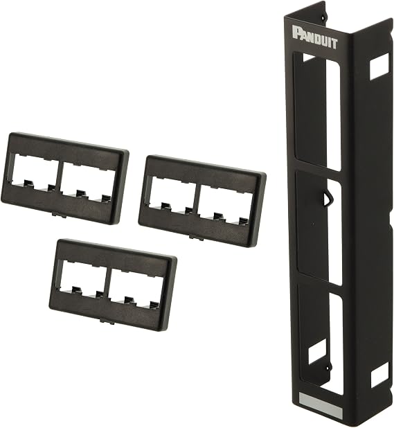 Panduit CPP12WBL 12-Port Flat Patch Panel, Black