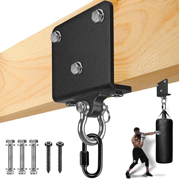 BeneLabel Heavy Bag Hanger for Punching Bag Beam Mount Hardware 360 Rotation Boxing Bag Ceiling Mount I-Beam Hanger for Hanging Heavy Punching Bags Wall Hangers